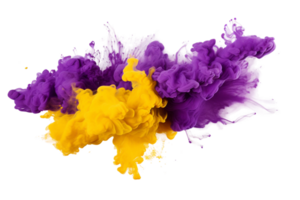 AI generated Purple and Yellow Cloud on transparent background. png