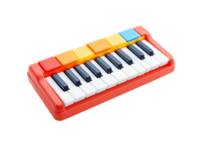 ai generiert Spielzeug Musical Tastatur auf transparent Hintergrund. png