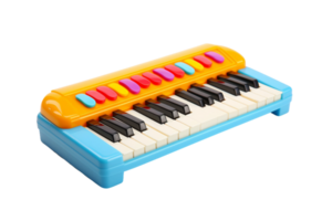 ai generiert Spielzeug Musical Tastatur auf transparent Hintergrund. png