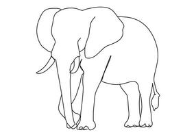 Elephant in continuous line art drawing. Minimalist black linear sketch isolated on white background. Vector illustration