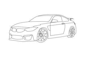 Car in Continuous one line drawing. Vehicle car auto vector icon.  isolated on white background. Vector illustration