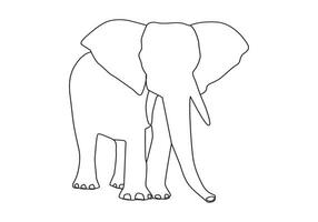 Elephant in continuous line art drawing. Minimalist black linear sketch isolated on white background. Vector illustration