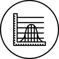 Bell Curve on Graph Vector Icon