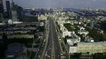 A view of the city from a height. Footage. The old buildings of Moscow and the White House photo