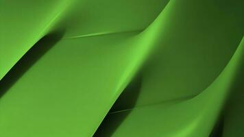 Abstract flowing green folds background. Design. Colorful slowly flowing texture with folds creating shadows. photo