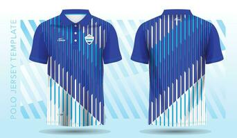 blue polo sport jersey mockup design vector