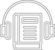 icono de vector de libro de audio