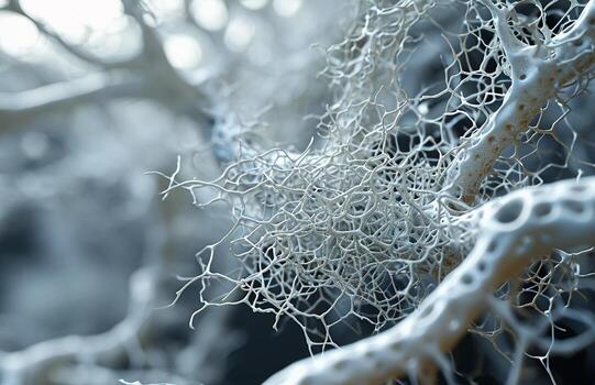 AI generated Tin Structure, Cellular Formations, Tangled Nests, Bone, Caffenol Developing, Ambient Occlusion photo