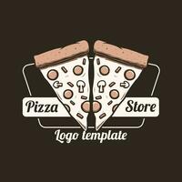 Pizza store logo template for you vector