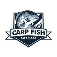 Carp fish badge logo template vector