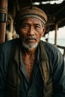 AI generated Tales of the Sea Capturing the Essence of an Indonesian Fisherman photo