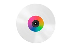 AI generated Blank Vinyl Record Mockup on transparent background. png