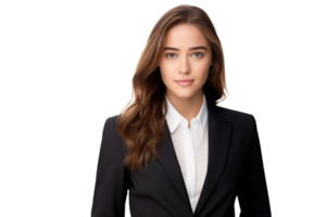 AI generated Young German Woman in a Suit on transparent background. png