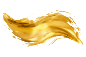 AI generated Gold Watercolor Brushstroke Composition on transparent background. png