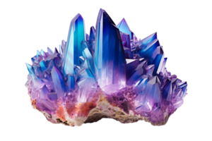 AI generated Crystal Geode Formation on transparent background. png