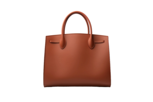 AI generated Blank Leather Handbag Mockup on transparent background. png