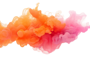 AI generated Pink and Orange Cloud on transparent background. png