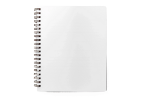 ai generado blanco cuaderno Bosquejo en transparente antecedentes. png