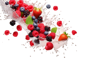 AI generated Falling Exotic Fruit Medley on transparent background. png