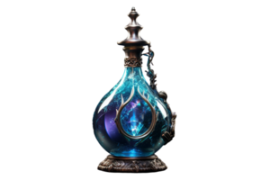AI generated Mystic Elixir Potion Bottle on transparent background. png