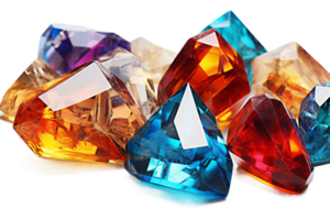 AI generated Precious Gemstone Jewelry Macro on transparent background. png