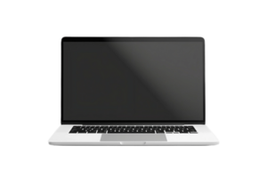 AI generated Blank Laptop Mockup on transparent background. png