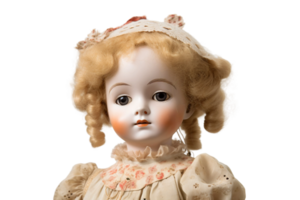 AI generated Antique Doll on transparent background. png