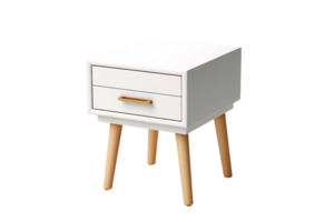 AI generated Top-View Bedside Table Design on transparent background. png