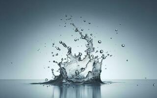 AI generated Splashing water pouring water water splashing water spilling on the floor white background photo