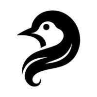 Vector silhouette of a bird head turning to the left EPS file