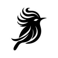 Vector illustration of bird silhouette facing right side in black color