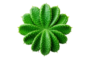 AI generated Cactus Leaf Elegance on transparent background. png