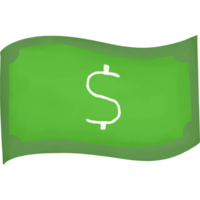 cash money. watercolor style isolated on transparent background png