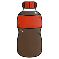 bottle of cola coke. cartoon icon. isolated on transparent background png