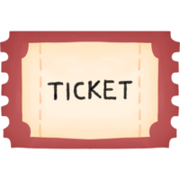 Ticket. watercolor style. isolated on transparent background png