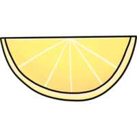 Lemon sliced citrus fruits. cartoon icon png