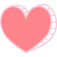 hand- getrokken roze hart voor Valentijnsdag dag png