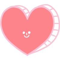 hand drawn Pink Heart for valentine's day png