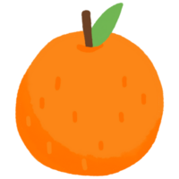 laranja frutas desenho animado ícone. aguarela estilo png