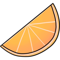 sliced of orange fruits cartoon icon. watercolor style png