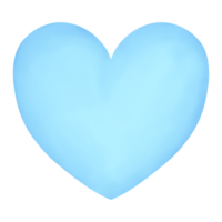 Blue color heart. hand drawn watercolor style png