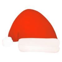 red color christmas hat. watercolor style png