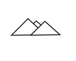 simple mountain icon with black line vector