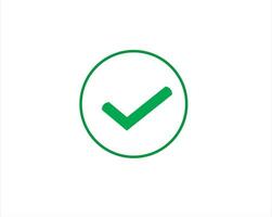 simple icon check mark button vector