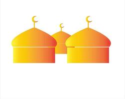 Illustration icon mosque of color yellow vector