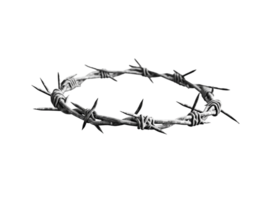 AI generated Close Up of a Crown of Barb Wire Thorns on Transparent Background Created With Generative AI Technology png