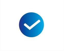 simple icon check mark button vector