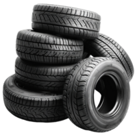 AI generated Stack of Black Car Tires Arranged Artistically Against a Transparent Background Created With Generative AI Technology png