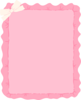 rosado coqueta marco estético con cinta arco png
