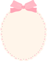 roze coquette kader esthetisch met lint boog png